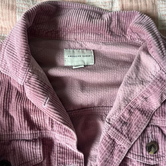 American Eagle Cropped Corduroy Jacket Purple - Picture 2 of 4